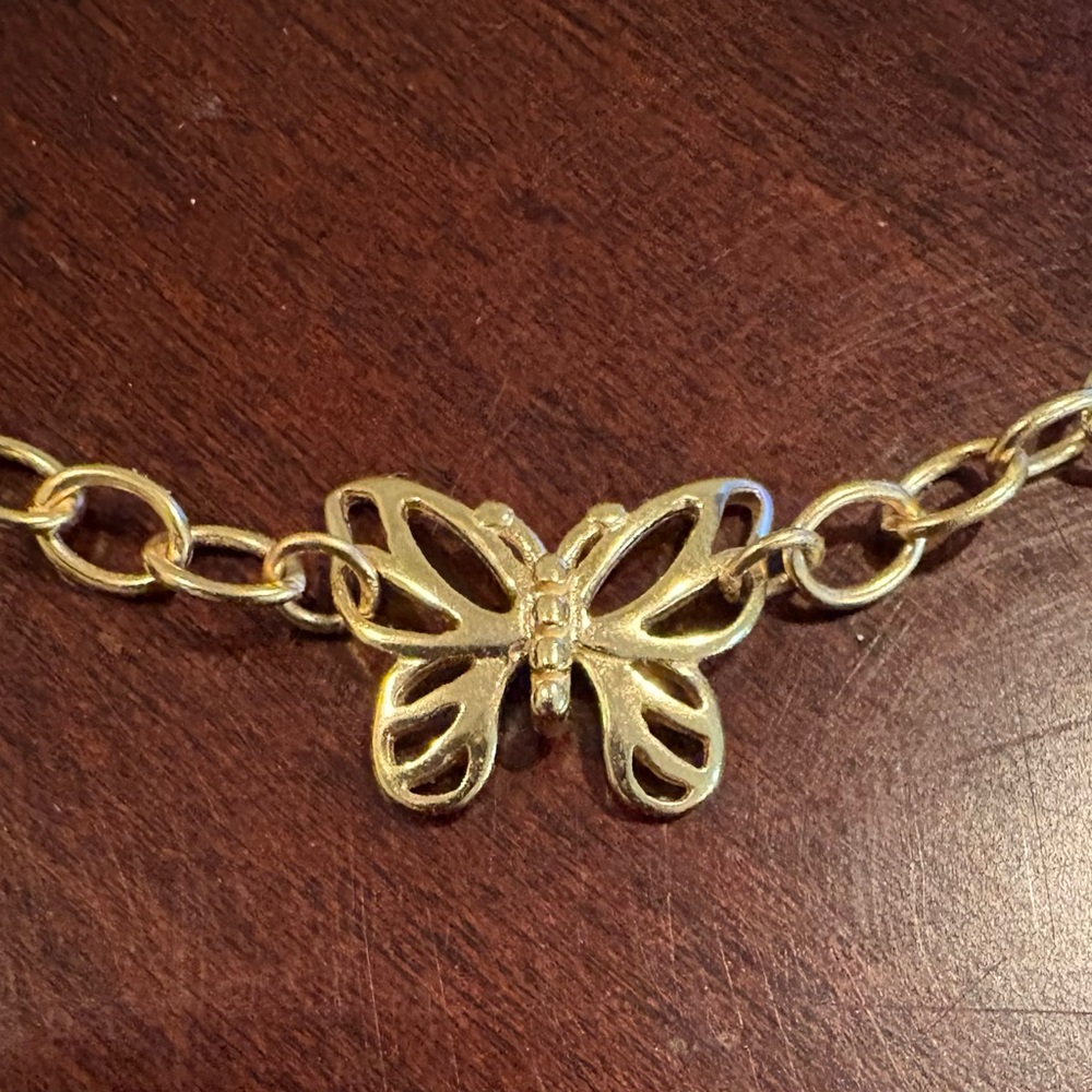 NWOT, Gold Butterfly Necklace and Earring Set - Picture 7 of 8